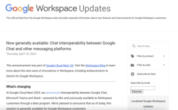 「Google Chat」が「Microsoft Teams」「Slack」とチャットできる機能を一般提供／