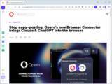「「ChatGPT」「Claude」からWebブラウザーを参照・操作 ～「Opera」に新AI機能が追加／「MCP」を活用、「Opera One」「Opera GX」で試験導入」の画像1