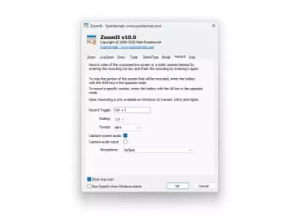 フリーのプレゼン補助ツール「ZoomIt」v10.0が公開。スクリーン録画機能を拡充／簡易エディターやシステムサウンドを含めるオプションを追加