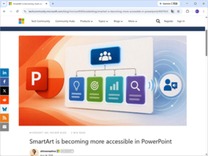 「PowerPoint」の［SmartArt］もアクセシビリティ強化、図の“意味”を自動生成して読み上げ／Windows版で導入