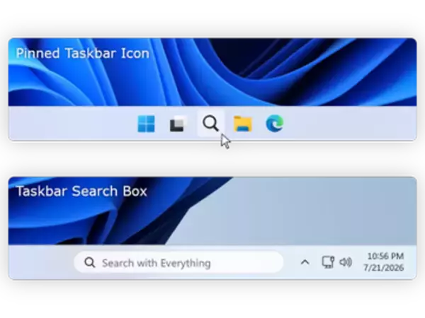 Windows 11のタスクバー検索ボックスを最速級検索ツール「Everything」に置き換え可能に／「EverythingToolbar」v3.0.0が公開、1年ぶりのメジャーアップデート