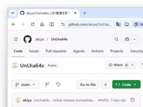 LZH書庫ファイルを扱える64bit DLL「UnLha64x」が登場、「UNLHA32.DLL」互換／「GitHub」でライブラリ、検証用のCLIツール、GUIアプリが利用可能