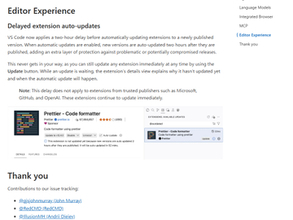 「Visual Studio Code」に“拡張機能の更新を2時間遅らせる”措置、懐疑的な意見も／v1.123から適用【やじうまの杜】