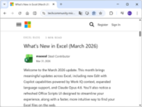 「Microsoft Excel」の2026年3月アップデート ～「Office Scripts」のUIを刷新／「Claude Opus 4.6」も利用可能に