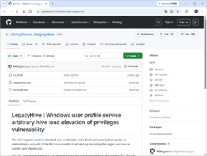 Windowsに新たなゼロデイ脆弱性「LegacyHive」、最新パッチ適用済みでも悪用可能との報告／「User Profile Service」にローカル特権昇格、システム全体を乗っ取れる