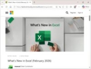 「Microsoft Excel」の2026年2月アップデート、AI機能はよりシンプルに／「エージェント モード」の提供地域も拡大