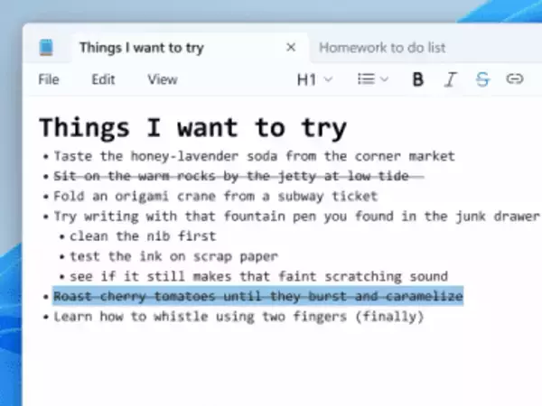 「メモ帳」がMarkdown記法のサポートを拡充、新しいウェルカムダイアログも／Canary/Devチャネルからテスト開始