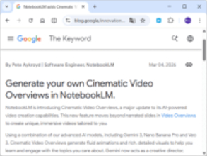 AIノートブック「NotebookLM」の動画概要が進化、まるで映画のようなクオリティに／「Gemini 3」＋「Nano Banana Pro」＋「Veo 3」で実現