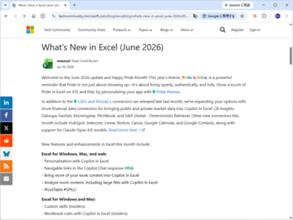 「Microsoft Excel」の「Copilot」に多くの新機能、ピボットテーブルも改善 ～2026年6月更新／AIに添付できるファイルも30種類以上追加、サイズの制限は最大50MBにまで緩和