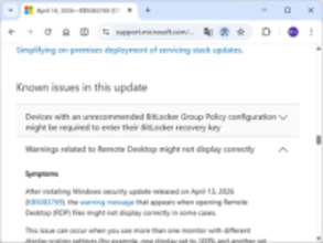 「KB5083769」で導入の新しいリモートデスクトップ接続（RDP）ファイルの警告に不具合／特定条件下でメッセージの読み取りや操作が困難に