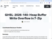 「7-Zip」にヒープバッファーオーバーフローの脆弱性、最新版への更新を／CVSSスコアは「8.8」（High）、GitHubが報告