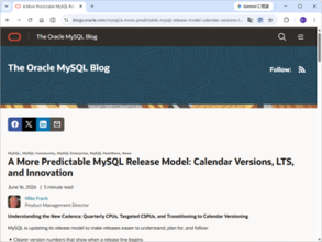 Oracle、「MySQL」のリリースモデルを刷新 ～「カレンダーバージョニング」を採用／「Innovation」「LTS」の2体制は維持
