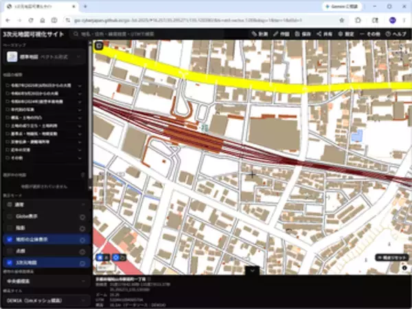 国土地理院が「3次元地図可視化サイト」を試験公開 ～建物や道路まで立体表示／【やじうまの杜】