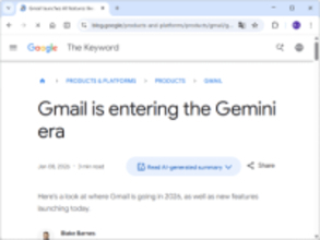 「Gmail」は「Gemini」の時代に ～AI概要、メール作成支援、AI受信箱などの新機能が導入へ／まず米国の英語ユーザーに