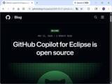 「「GitHub Copilot」のEclipse向けプラグインがオープンソースに、「MIT」ライセンス／動作の透明性を高め、コミュニティの貢献を受け入れ」の画像1