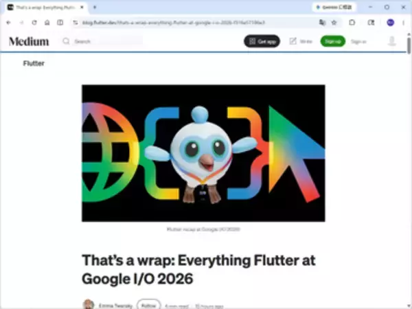 「Dart 3.12」「Flutter 3.44」が公開 ～AI時代にふさわしい新機能や改善を導入／アプリにAI機能を組み込める「Genkit Dart」、AIとのコラボ開発に便利な機能も