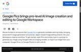 「Google、AI画像生成・編集ツール「Google Pics」を「Google Workspace」に追加／選択した個所のみのAI編集や画像上にあるテキストの編集・翻訳・書式変更などが可能」の画像1