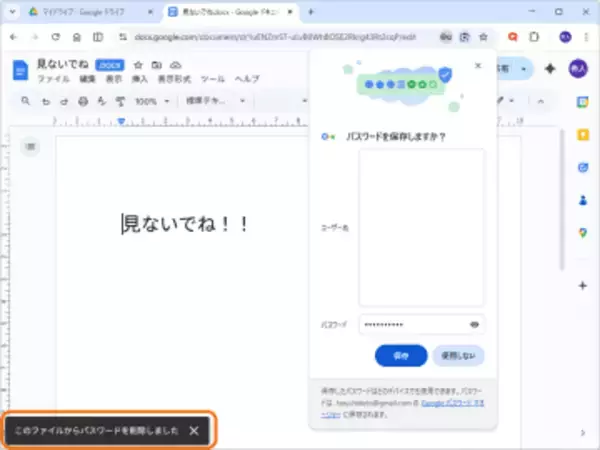 「Google ドライブ」仕様変更に注意、WordやExcelのファイルからパスワードが外れることあり／［プレビュー］なら大丈夫、［編集］のときは慎重に【やじうまの杜】