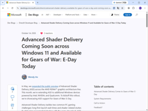 ゲームの起動を爆速にする「ASD」、Intel、NVIDIA、QualcommのWindows 11機にも拡大へ／初回起動時のシェーダーコンパイルを約95％短縮。「Gears of War: E-Day」でお披露目