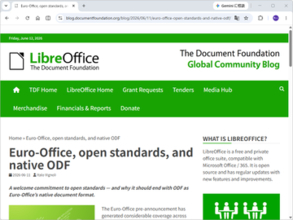 欧州発の新オフィススイート「Euro-Office」に、「LibreOffice」のTDFが物申す／「Microsoft Office」形式なんぞより「ODF」を“母語”とするべき【やじうまの杜】