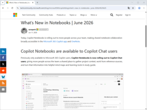 AIノートブック「Copilot Notebooks」、追加ライセンスなしでも職場・学校で利用可能に／ライセンスが混在するチームでも同じノートブックで共同作業できる