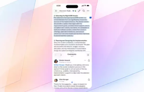 iPhone版「Word」「Excel」「PowerPoint」のコメント機能が改良／アプリ共通で直感的に操作できるデザインに刷新