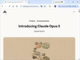 「Anthropic、「Claude Opus 5」を発表 ～「Fable 5」に迫る知能を半分の価格で／「Opus 4.8」から価格据え置き、「Max」プランの新たな既定モデルに」の画像1
