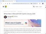 「「Microsoft 365 Copilot」のエージェント機能がさらに強化、音声チャットで過去の会話や未読メールの要約も／「Microsoft 365 Copilot」の2026年1月更新、「Copilot Notebook」「Copilot in Excel/PowerPoint」も強化」の画像1