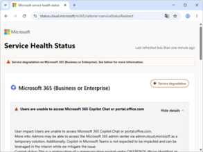 「Microsoft 365 Business/Enterprise」に障害、チャットやポータルにアクセス不能／現在ロールバックを実施中