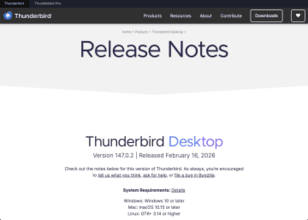 定番の無料メールソフト「Thunderbird」に1件の脆弱性 ～修正版のv147.0.2が公開／深刻度は同社の基準で4段階中2番目に高い“high”