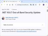 「Microsoft、「.NET 10.0.7」を緊急リリース ～リグレッションと脆弱性に対処／できるだけ早いアップデートを」の画像1