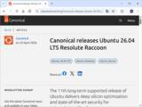 「Canonical、「Ubuntu 26.04 LTS」の一般提供を開始 ～TARベースのWSLパッケージもあり／少なくとも5年間、2031年4月までサポート」の画像1
