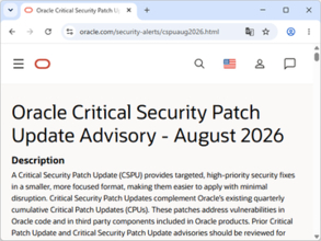 Oracleがセキュリティ更新を毎月実施へ ～四半期ごとの「CPU」を補完する枠組み／新設の「CSPU」で943件のパッチを提供。「Java」「VirtualBox」「MySQL」などが影響