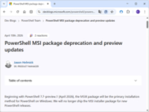 Microsoft、「PowerShell」の「MSI」インストーラーを非推奨に／「PowerShell 7.7」からはよりモダンな「MSIX」へ移行