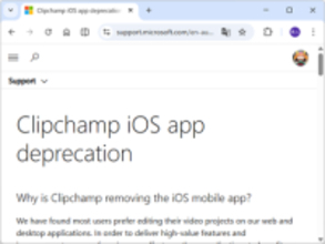 Microsoft、動画編集アプリ「Clipchamp」のiOS版を廃止／Web版とデスクトップ版（Windows）は存続