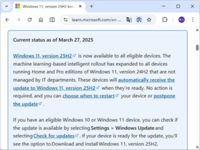 「Windows 11 24H2 Home/Pro」のサービス終了まであと半年、「25H2」が全面展開へ／「Windows 11 25H2」の既知の問題はすべて解消済み