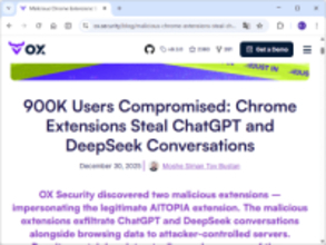 チャットAIとの会話内容を盗む「Chrome」拡張機能が発見 ～しかもGoogleのお墨付き／インストール数は合計90万以上