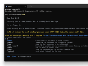 Metaのコーディングエージェント「Muse Code」がWindowsにネイティブ対応 ～WSLは不要／x64/ARM64にネイティブ対応、「PowerShell」に対応し管理者権限なしでインストール可能