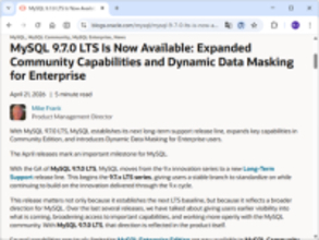 Oracle、「MySQL 9.7.0 LTS」をリリース ～v9.x系統は安定性重視に、8年間のサポート／一部のエンプラ機能をコミュニティ版に解放
