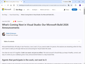 「Visual Studio」のAI基盤は「GitHub Copilot SDK」に、エージェントで既存・大規模資産を育てる場へ／「Build 2026」にあわせ今後の展望を示す