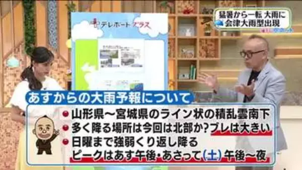 【福島県・7月24日の天気】猛暑から一転！天然エアコンスイッチON　金・土の大雨に警戒