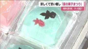 お菓子で“涼”を感じて「夏の菓子まつり」　県内各地の菓子店から涼しげな商品が一堂に　福島・郡山市