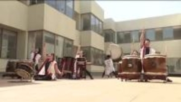 日本一奪還へ！新入生に向け心震わす演奏　帝京安積高校和太鼓部　部員勧誘のゲリラライブ