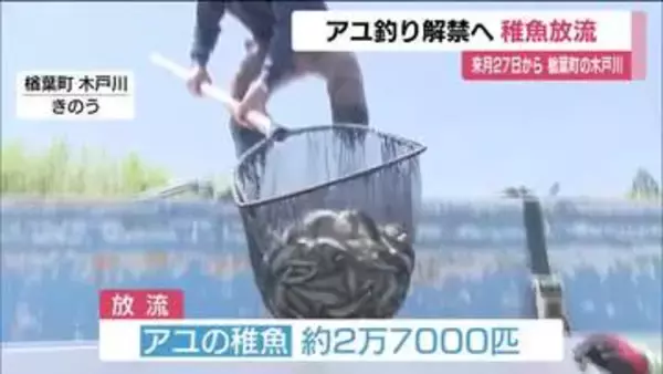 「楽しい川に」福島・楢葉町の木戸川でアユの稚魚を放流　アユ釣りの解禁は6月27日から