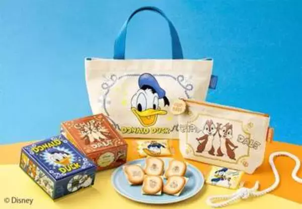東京ばな奈より「ドナルドダック、チップ＆デール/ショコラサンド『見ぃつけたっ』」が5月20日から再登場ランチトートバッグやポーチの新作グッズも販売