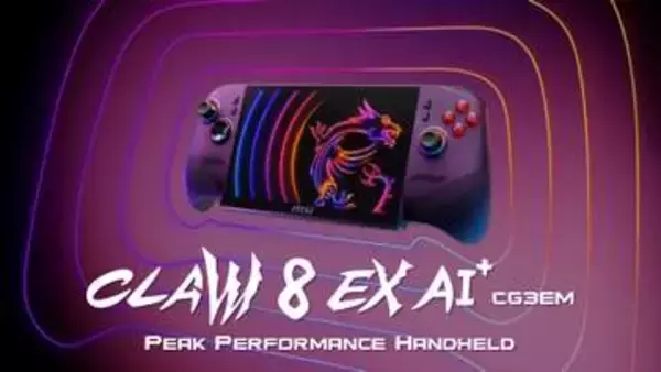 MSI、新型ポータブルゲーミングPC「Claw 8 EX AI+」発表！ グラフィックス性能が大幅向上