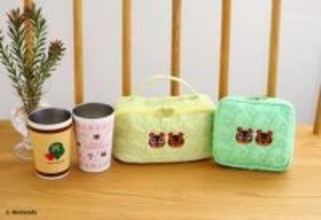 「あつまれ どうぶつの森」葉っぱ柄キルティングポーチ2種とさくら・喫茶ハトの巣タンブラー、3月31日発売