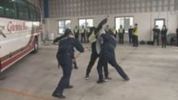 「湯けむり国スポ」開催前に　バス車内でテロ想定した訓練　群馬・高崎市