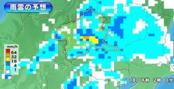 【速報】群馬県南部で18日明け方にかけ大雨災害に厳重警戒　1時間60ミリ・24時間150ミリ予想