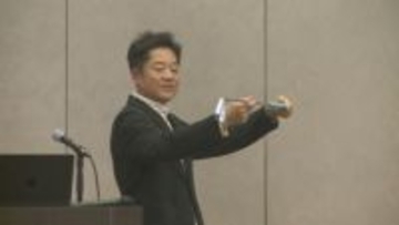 農二中等部ゴルフ部　田中監督が上達法伝授　群馬・高崎市